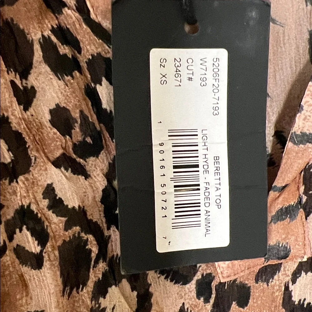 Paige silk beretta blouse animal print size XS NEW |  Leopard Print Sheer Top